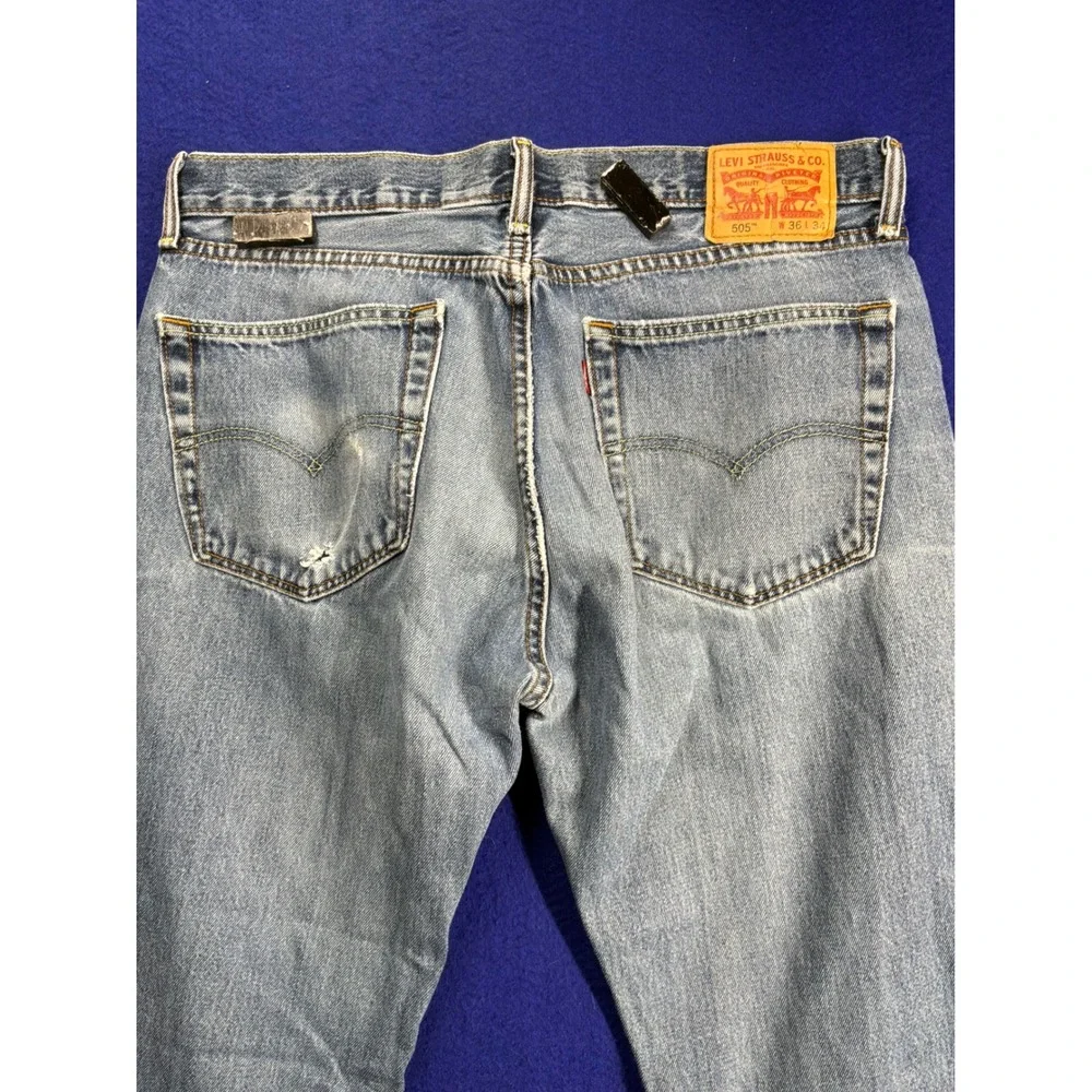 Gorpcore Mens Levis 505 Regular Fit Jeans 36x34 Blue Denim